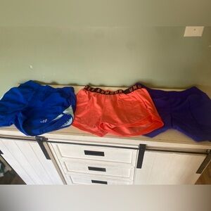 Under Armour, Tech Gear and BCG Running Shorts Bundle- Blue, Pink , Purple women